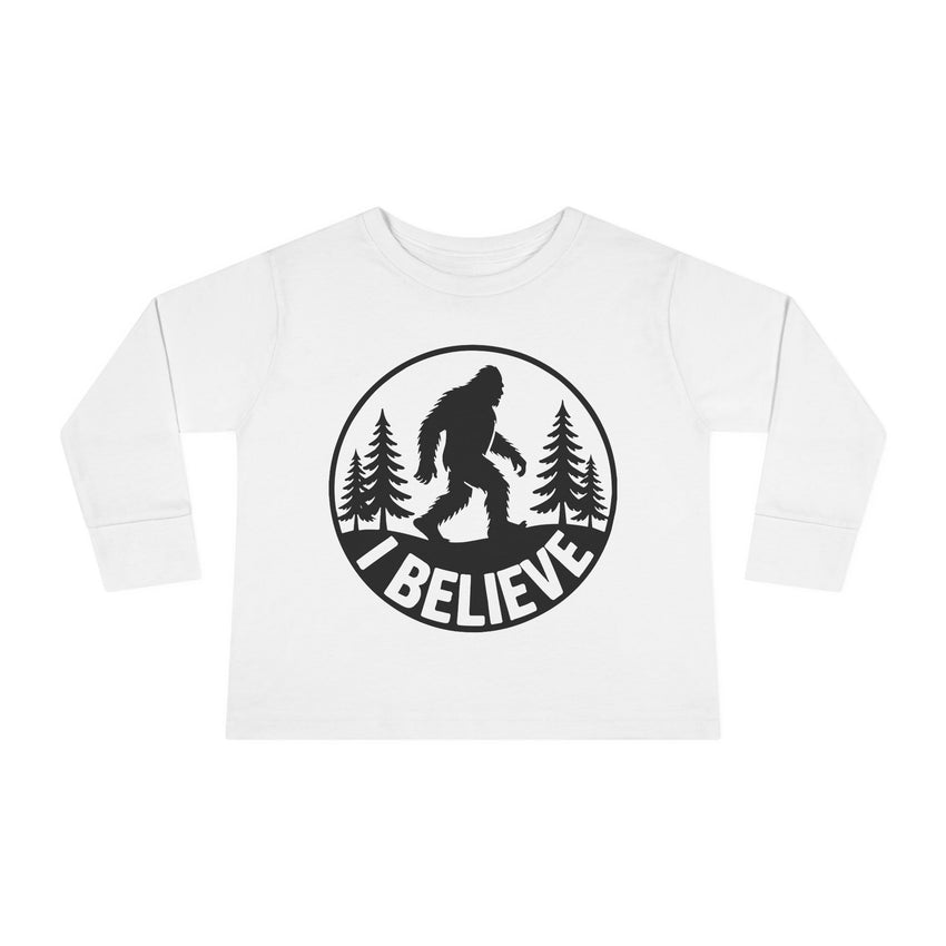 I Believe Bigfoot Toddler Long Sleeve Tee