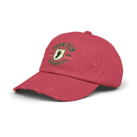 Squatch University cap | distressed dad hat, Bigfoot foot emblem