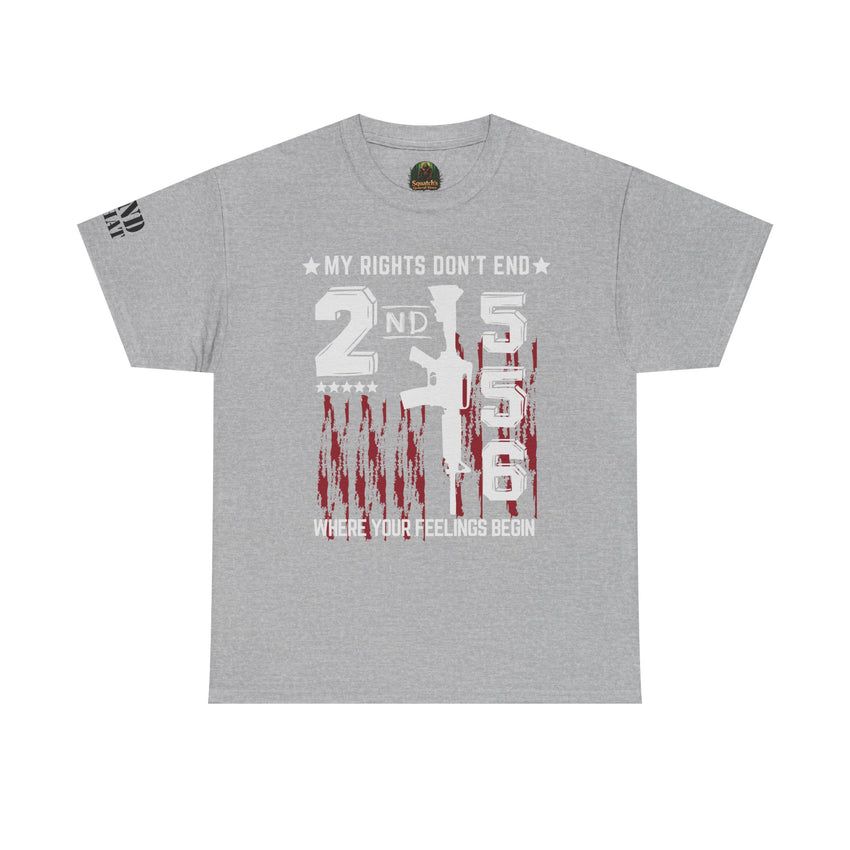 Unisex Heavy Cotton Tee with Empowering Gun Rights graphics front and back graphics