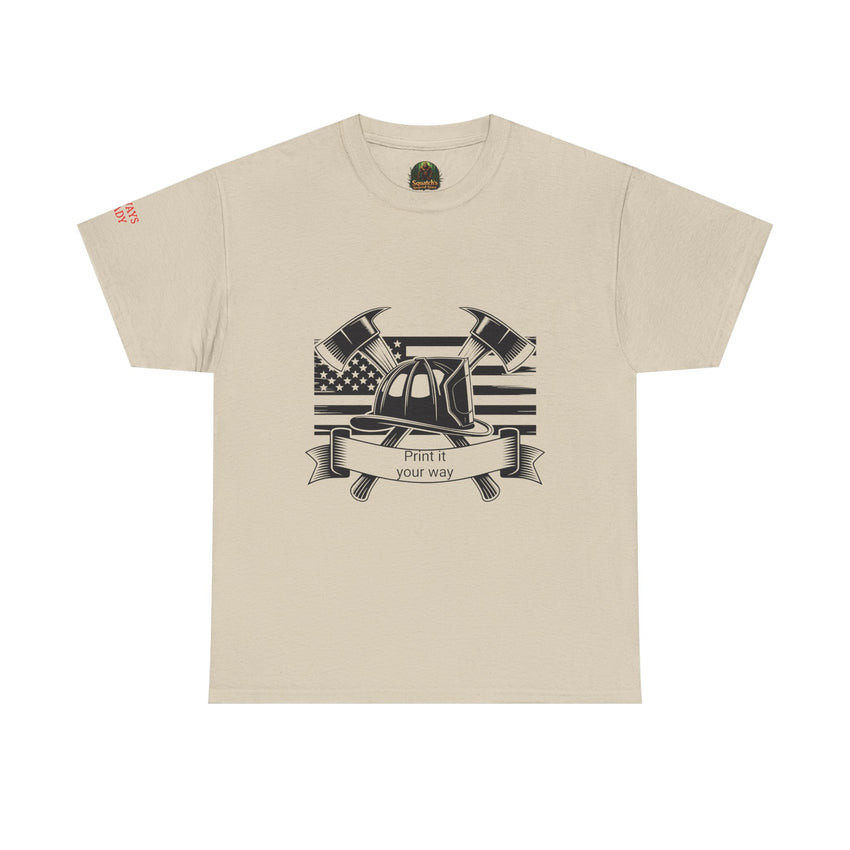 Proud Firefighter Tee, Unisex Heavy Cotton T-Shirt