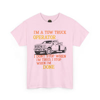 Tow Truck Operator Tee - Perfect Gift for Drivers, Funny Work Shirt, Mechanic Humor, Towing Company Apparel, Heavy Cotton Tee
