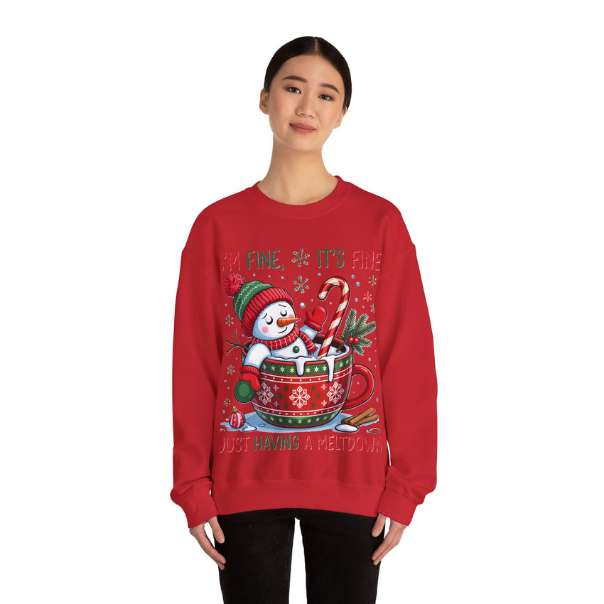 Im fine snowman Christmas sweatshirt