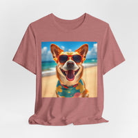 Happy Pup Beach Vibes Unisex Short Sleeve Tee