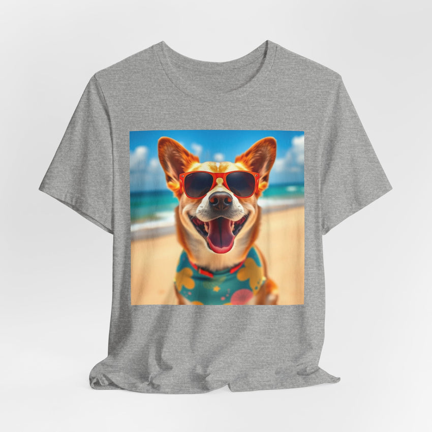 Happy Pup Beach Vibes Unisex Short Sleeve Tee