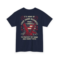Unisex Heavy Cotton Tee with Empowering Gun Rights graphics
