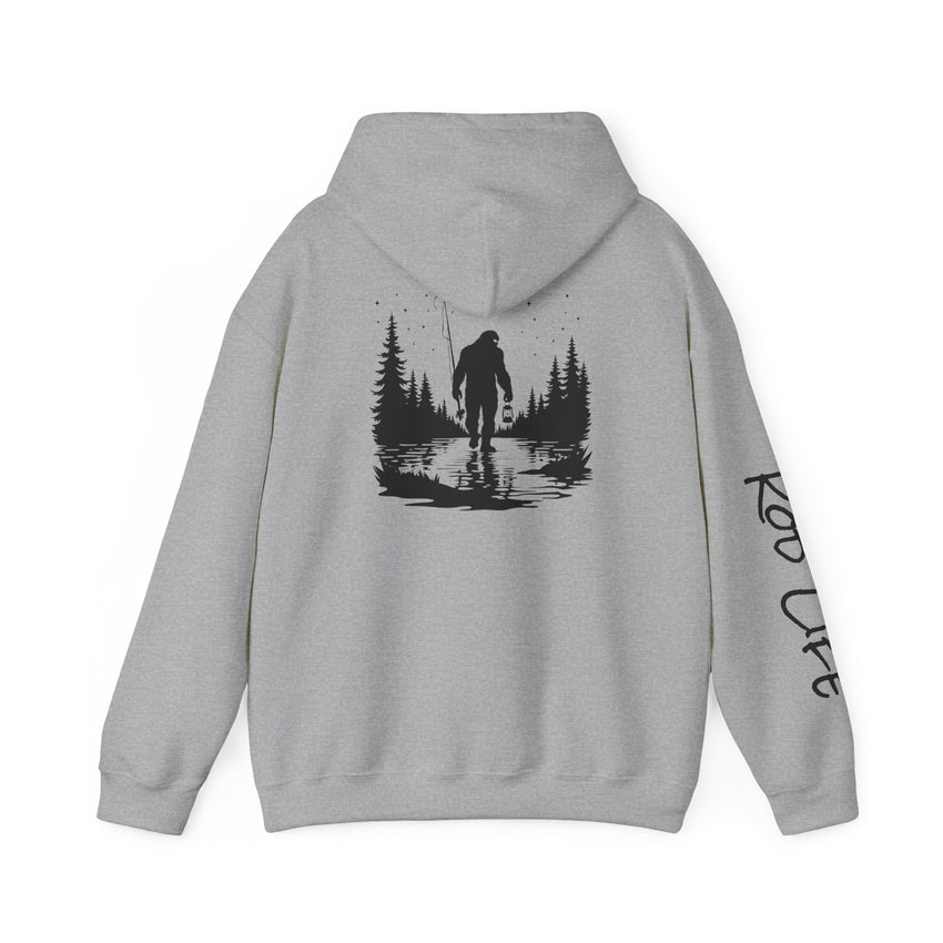 Gone Fishin' Bigfoot Hoodie - Unisex Heavy Blend™ Sweatshirt for Nature Lovers