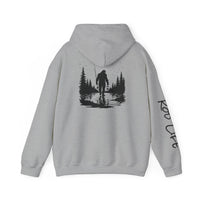 Gone Fishin' Bigfoot Hoodie - Unisex Heavy Blend™ Sweatshirt for Nature Lovers