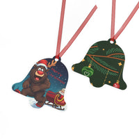 Festive Metal Ornaments Set - Merry Christmas & Holiday Decor with sasquatch