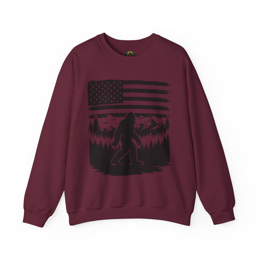 Bigfoot American Flag Crewneck Sweatshirt