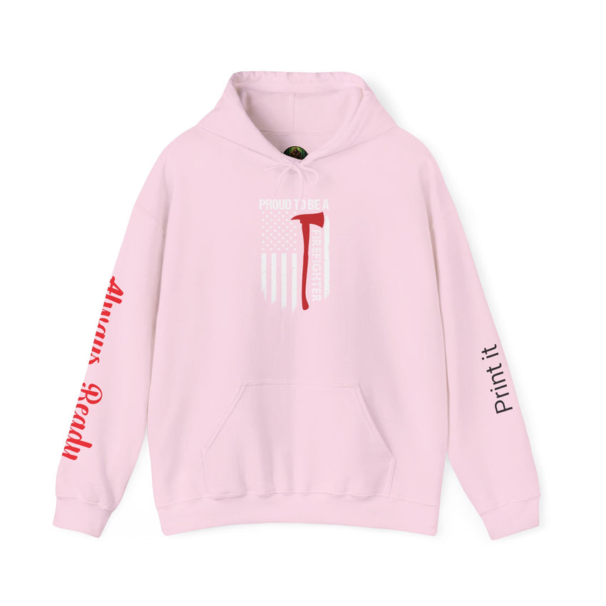 Proud Firefighter Hooded Sweatshirt  Unisex Heavy Blend