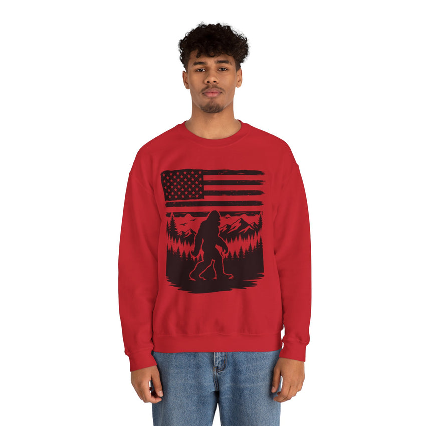 Bigfoot American Flag Crewneck Sweatshirt