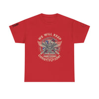 Patriotic Unisex Heavy Cotton Tee - 'We Will Keep Our God, Our Guns, and Our Constitution!'
