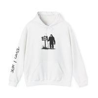 Gone Fishin' Bigfoot Hoodie - Unisex Heavy Blend™ Sweatshirt for Nature Lovers