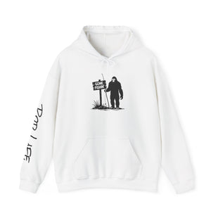 Gone Fishin' Bigfoot Hoodie - Unisex Heavy Blend™ Sweatshirt for Nature Lovers