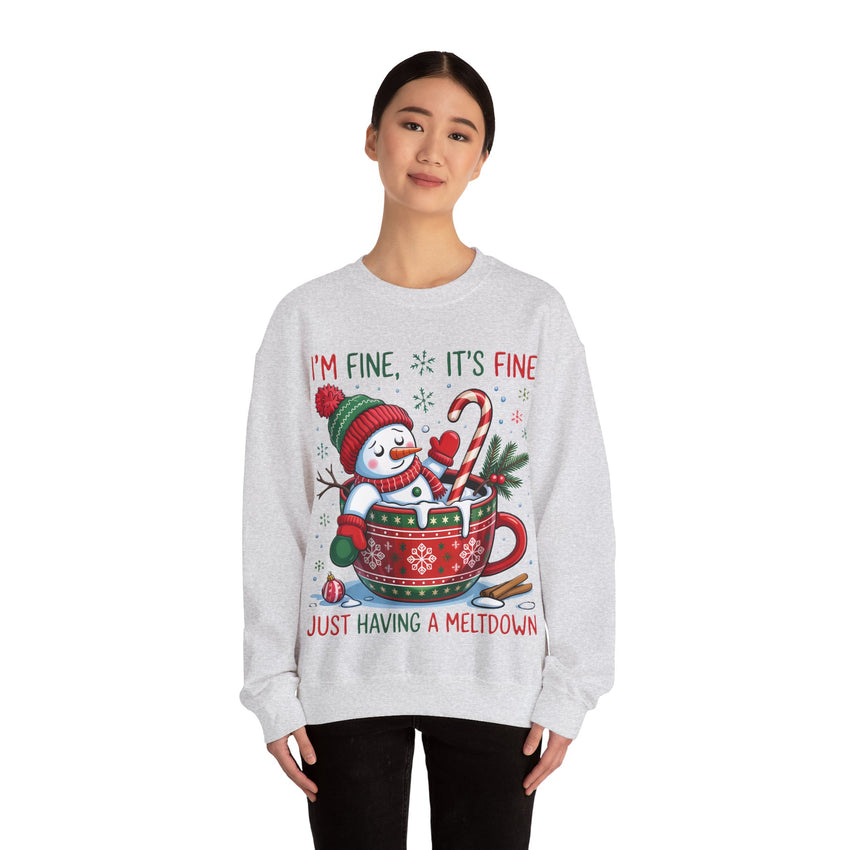 Im fine snowman Christmas sweatshirt