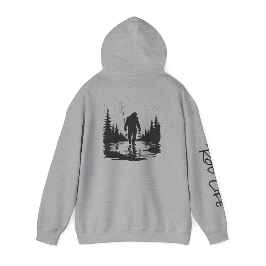 Gone Fishin' Bigfoot Hoodie - Unisex Heavy Blend™ Sweatshirt for Nature Lovers