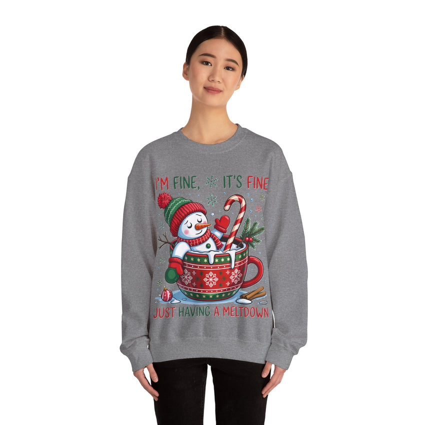 Im fine snowman Christmas sweatshirt