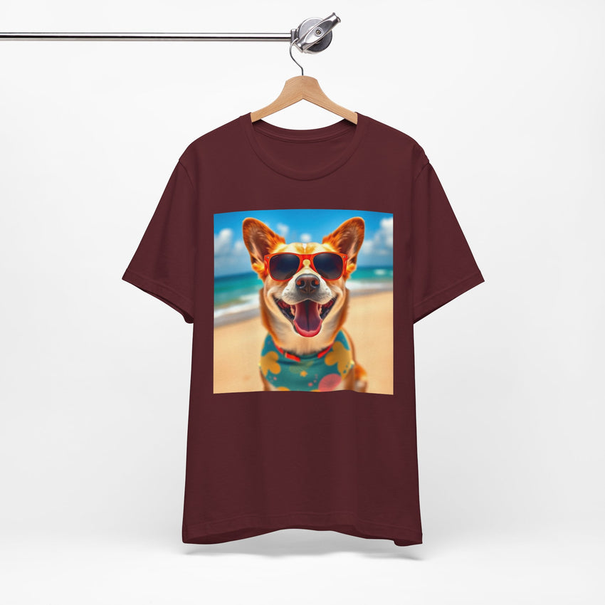 Happy Pup Beach Vibes Unisex Short Sleeve Tee
