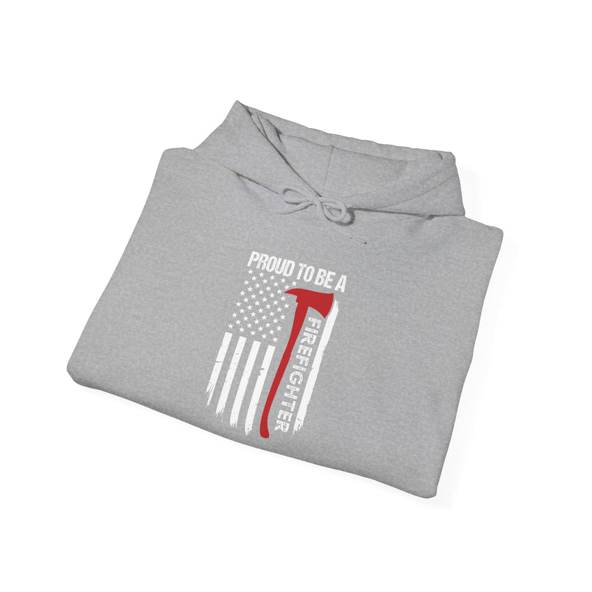 Proud Firefighter Hooded Sweatshirt  Unisex Heavy Blend