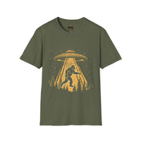 Bigfoot Abduction T-Shirt | UFO Sasquatch Forest Alien Beam
