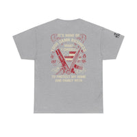 Unisex Heavy Cotton Tee with Empowering Gun Rights graphics front and back graphics