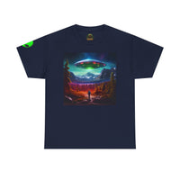 UFO Abduction Scene T-Shirt | Alien Spaceship Landscape Tee
