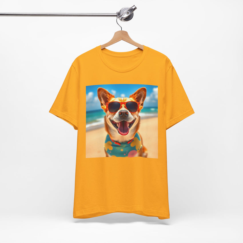 Happy Pup Beach Vibes Unisex Short Sleeve Tee