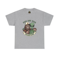 Hide and Seek Champions , Alien and Sasquatch tshirt