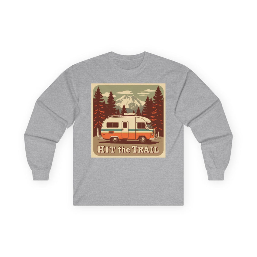 Adventure-Ready Long Sleeve Tee - 'Hit the Trail' Design