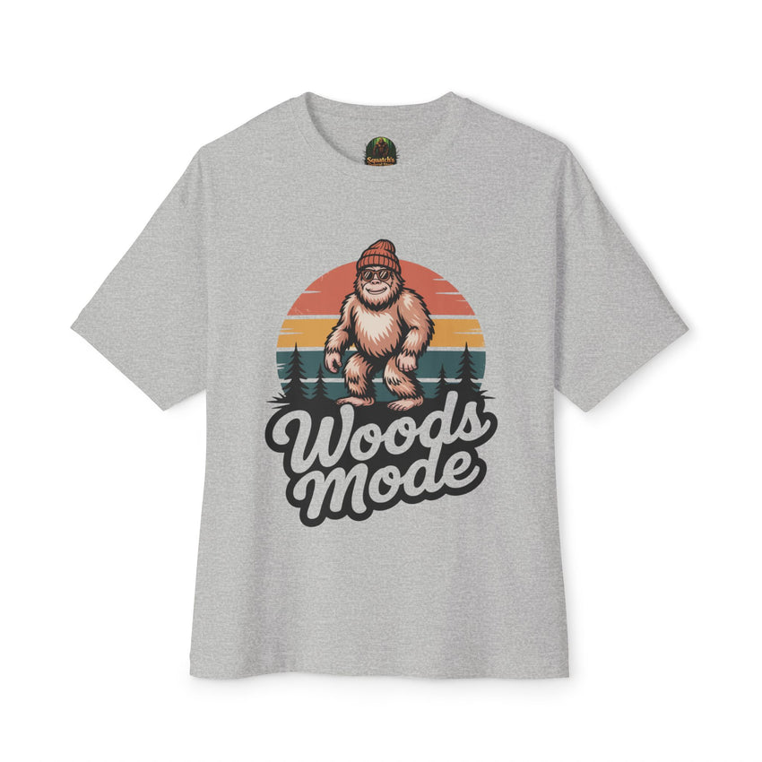 Retro Bigfoot Woods Mode Unisex Oversized Tee