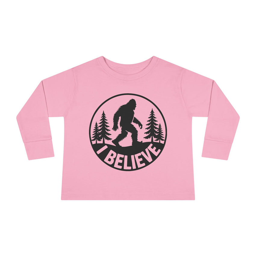 I Believe Bigfoot Toddler Long Sleeve Tee