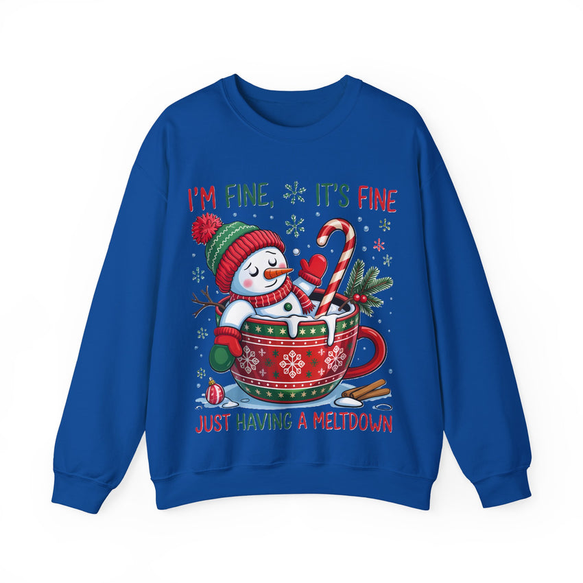 Im fine snowman Christmas sweatshirt