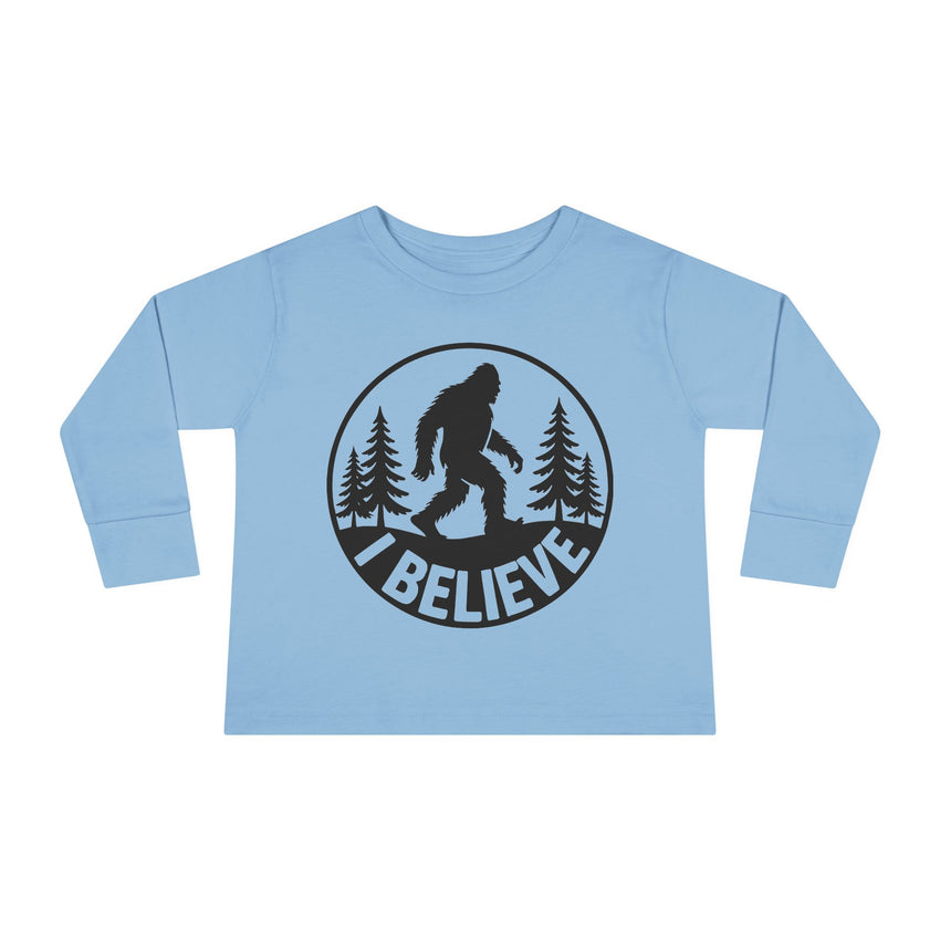 I Believe Bigfoot Toddler Long Sleeve Tee