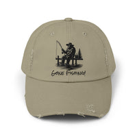 Gone Fishing Distressed Cap - Unisex Fishing Hat for Outdoor Enthusiasts