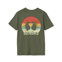 Alien Cat Abduction T-Shirt | Retro EW, PEOPLE UFO Graphic front and back graphics