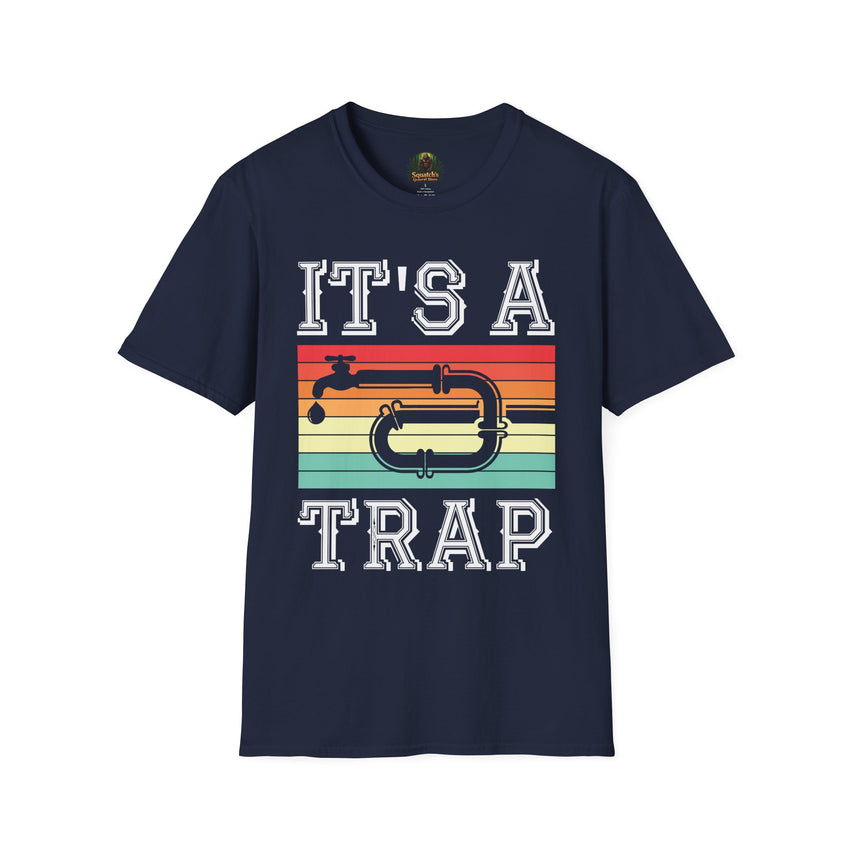 It's A Trap trumpet T-Shirt | Retro Striped Trombone Band Humor