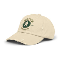 Squatch University cap | Sasquatch logo distressed hat, Bigfoot college emblem cap