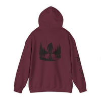 Gone Fishin' Bigfoot Hoodie - Unisex Heavy Blend™ Sweatshirt for Nature Lovers