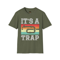 It's A Trap trumpet T-Shirt | Retro Striped Trombone Band Humor