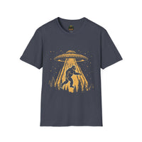 Bigfoot Abduction T-Shirt | UFO Sasquatch Forest Alien Beam