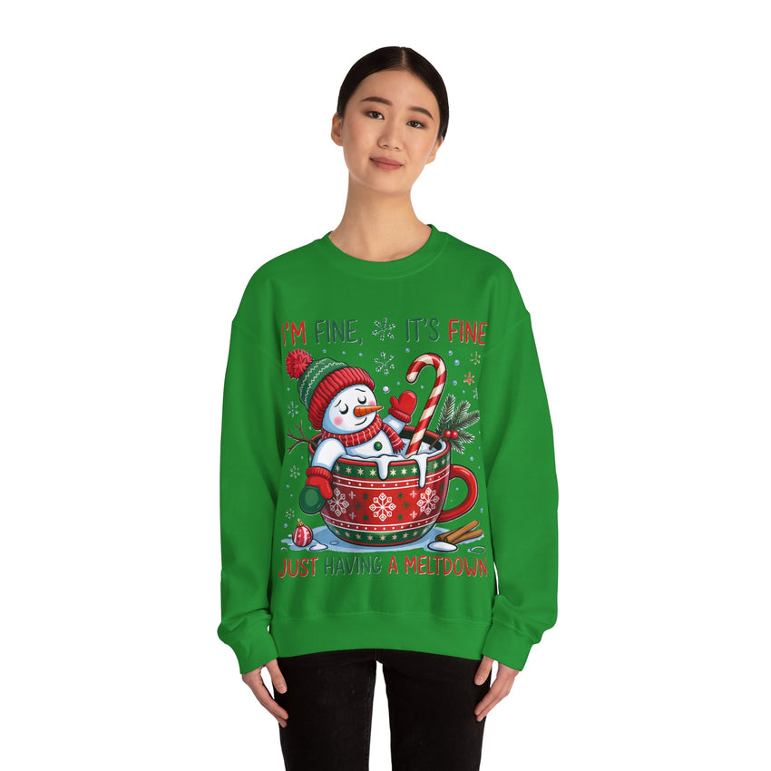 Im fine snowman Christmas sweatshirt