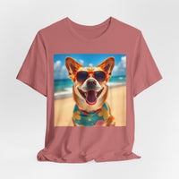 Happy Pup Beach Vibes Unisex Short Sleeve Tee