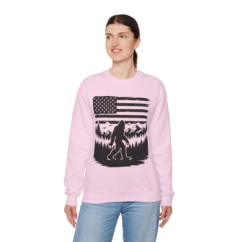 Bigfoot American Flag Crewneck Sweatshirt