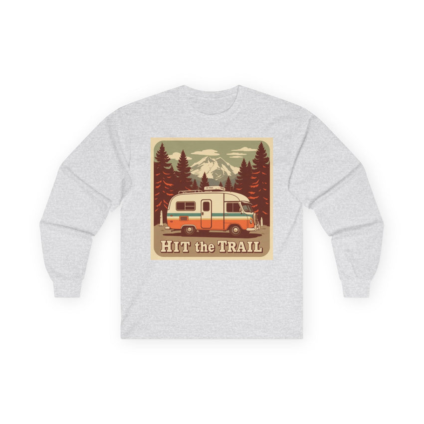 Adventure-Ready Long Sleeve Tee - 'Hit the Trail' Design