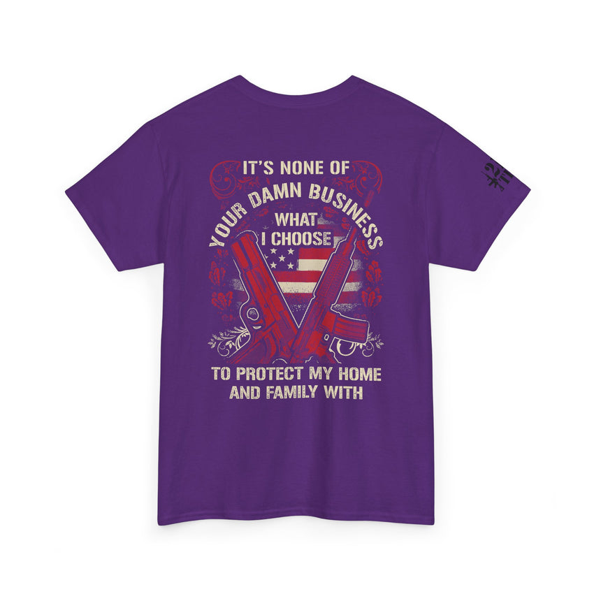 Unisex Heavy Cotton Tee with Empowering Gun Rights graphics front and back graphics