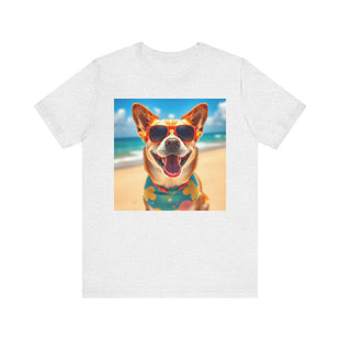 Happy Pup Beach Vibes Unisex Short Sleeve Tee