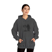 Gone Fishin' Bigfoot Hoodie - Unisex Heavy Blend™ Sweatshirt for Nature Lovers