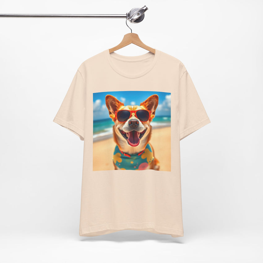 Happy Pup Beach Vibes Unisex Short Sleeve Tee