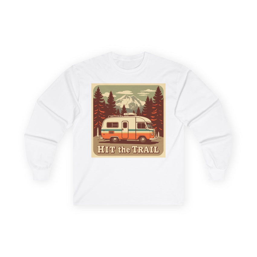 Adventure-Ready Long Sleeve Tee - 'Hit the Trail' Design