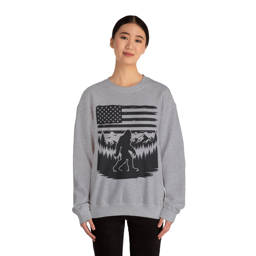 Bigfoot American Flag Crewneck Sweatshirt